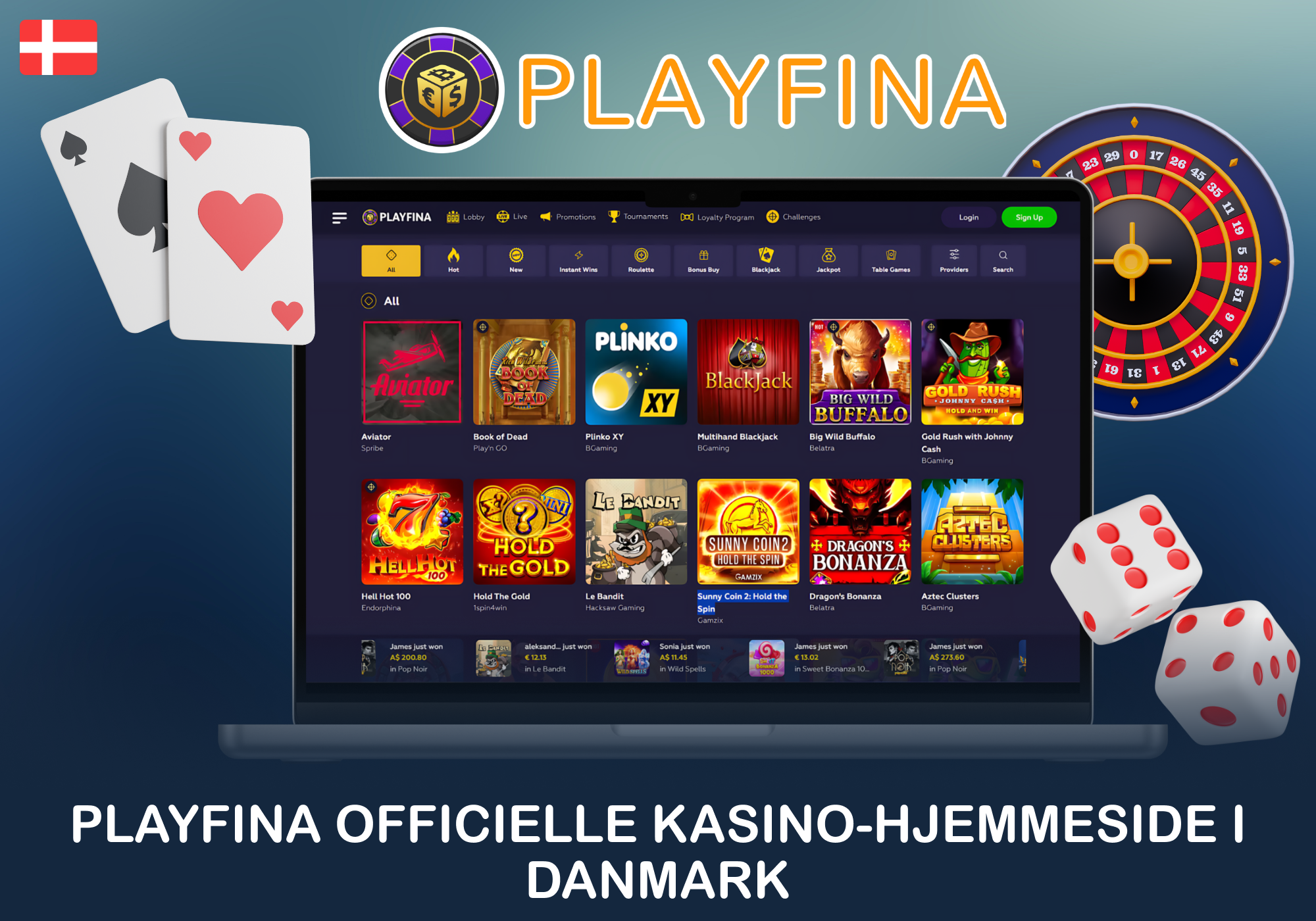 Playfina Casino Officiel hjemmeside i Danmark